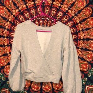 Small Rue21 Open Back/Front Grey Sweater